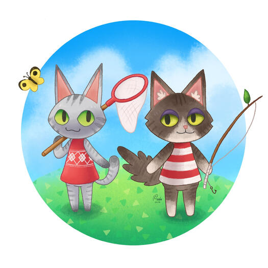 Animal Crossing style cats